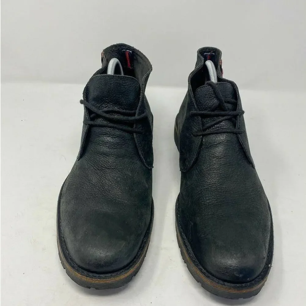 7 For All Mankind Mens Black Leather Desert Chukka Boots Size 11.5
